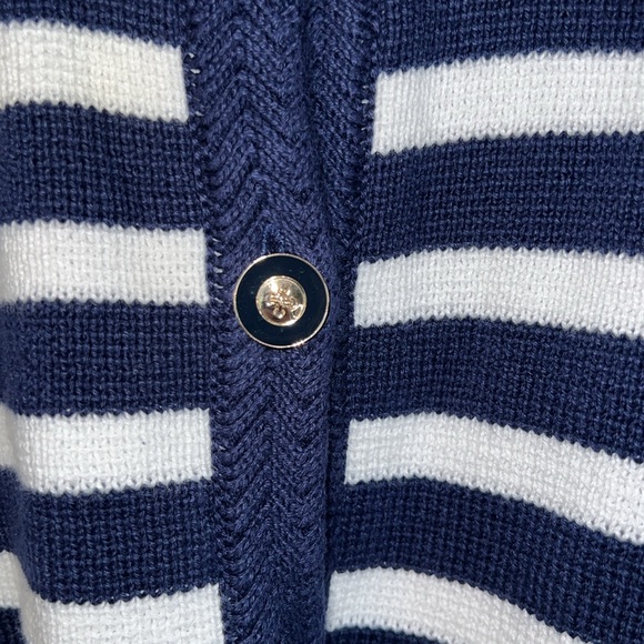 J. Crew Striped cotton lady jacket cardigan sweater in Antique Navy Ivory size S - Picture 5 of 12